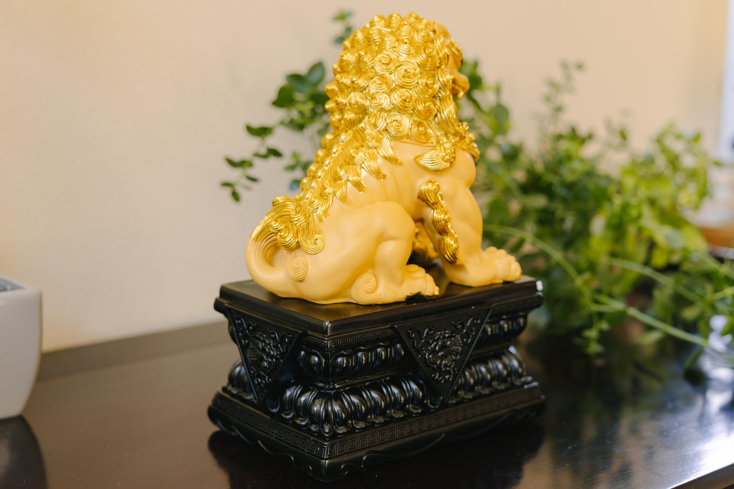 Golden Guardian Resin Lion Statues