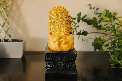 Golden Guardian Resin Lion Statues