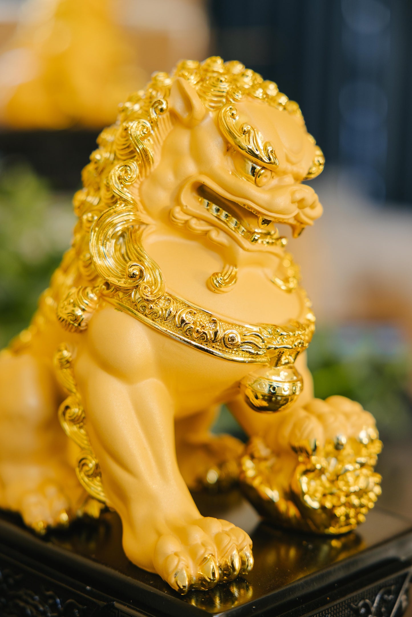 Golden Guardian Resin Lion Statues