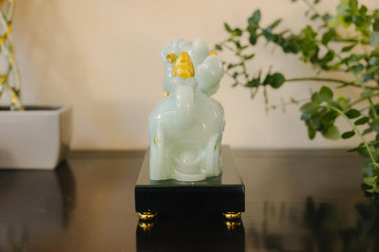 Lucky Jade Pixiu Statue