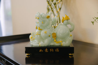 Lucky Jade Pixiu Statue