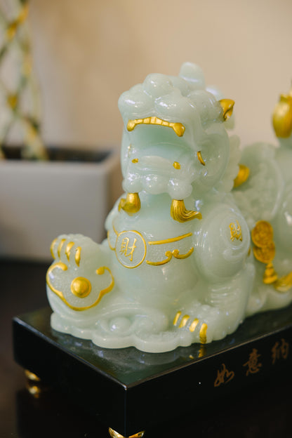 Lucky Jade Pixiu Statue