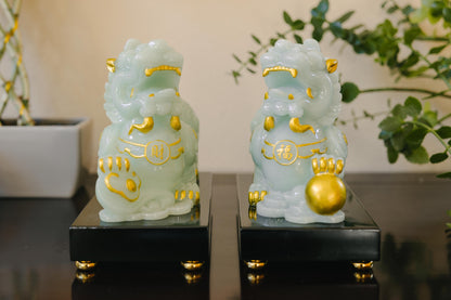 Lucky Jade Pixiu Statue