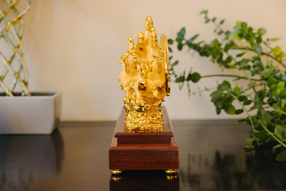 Golden Eight Horses of Success Resin Statue