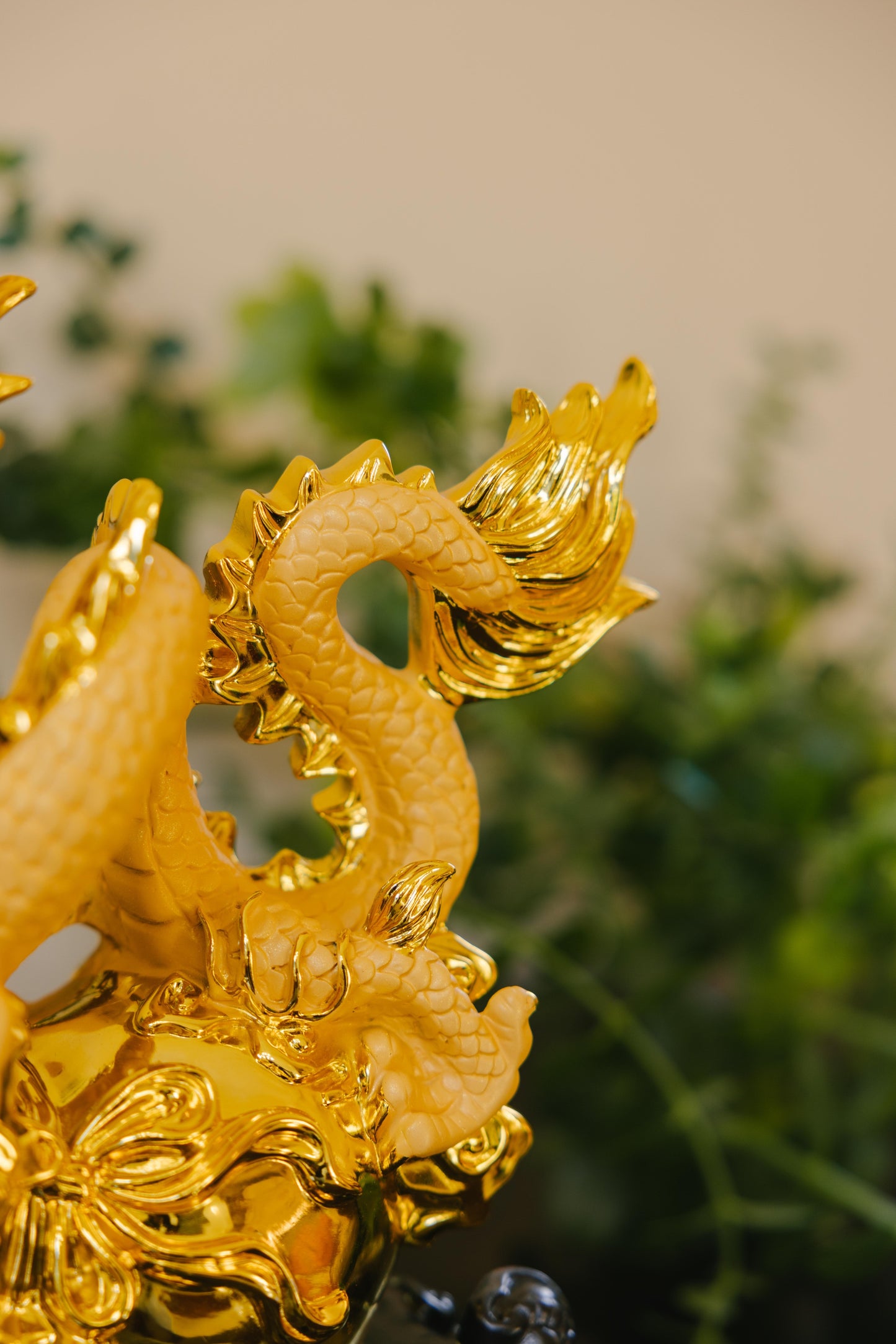 Majestic Golden Dragon Wealth Statue