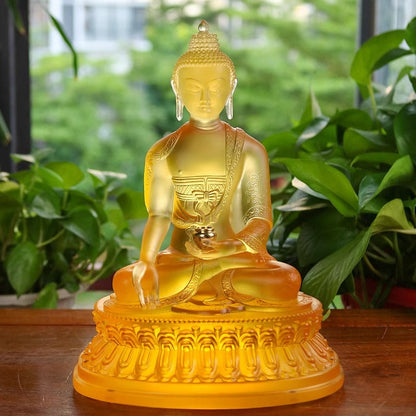 Glass Mediane Sakyamuni Buddha Statue