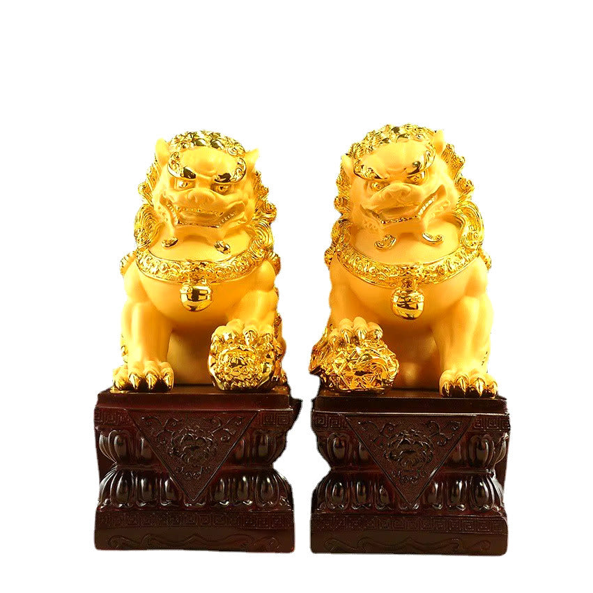 Resin Lion Statues (set of 2)