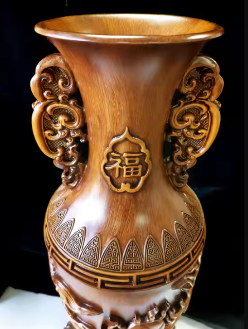 Wood Like Resin Flower Vase
