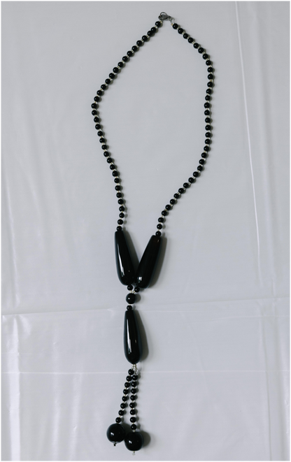 Elegant Black Beaded Necklace
