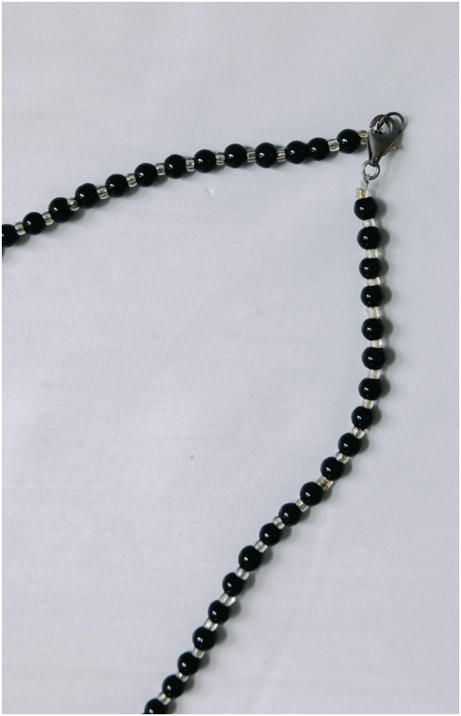 Elegant Black Beaded Necklace