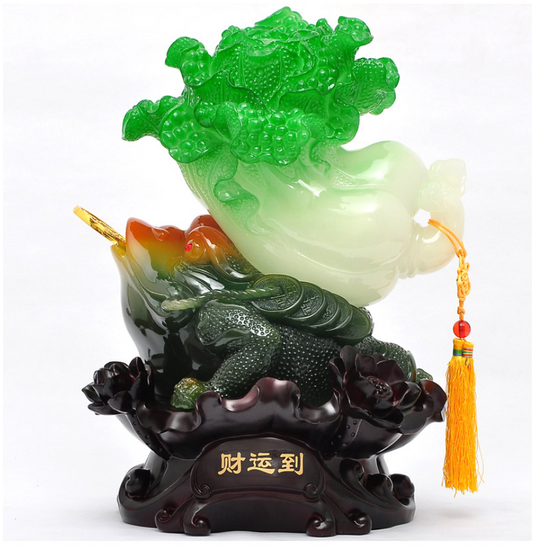Lucky Frog Resin Jade Cabbage