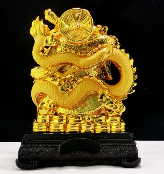 Prosperity Laughing Buddha with Dragon Statue