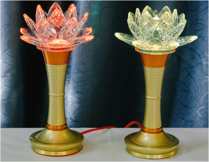 Crystal Lotus Candle & Lamp (Set of 2)