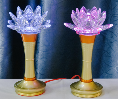 Crystal Lotus Candle & Lamp (Set of 2)