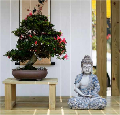 Antique Floral Buddha Sculpture