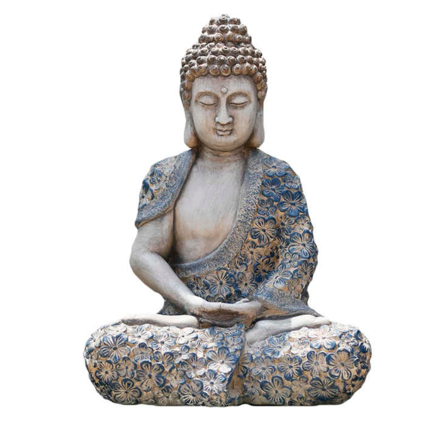 Antique Floral Buddha Sculpture