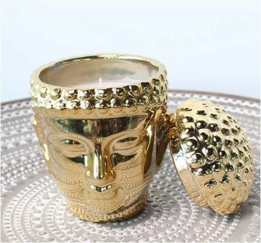 Golden Serenity Buddha Candle Jar