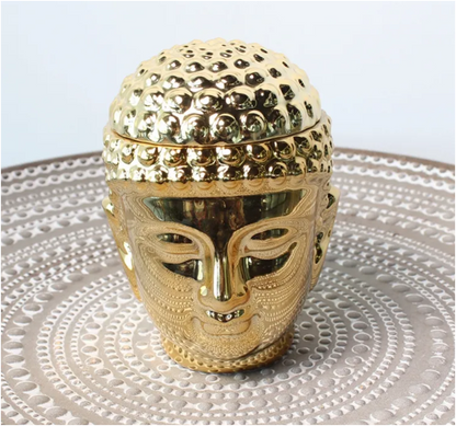 Golden Serenity Buddha Candle Jar