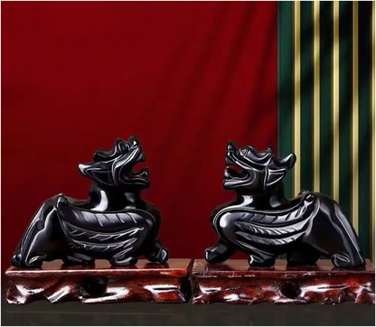 Obsidian Guardian Pixiu Pair