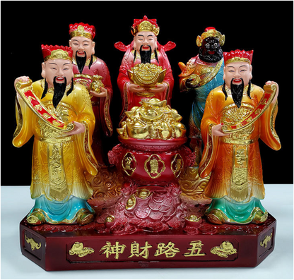 Five Roads Fortune Gods Resin Statue