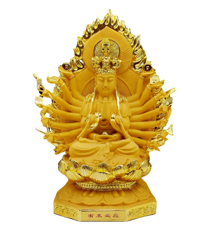 Golden Thousand-Armed Guanyin Buddha Statue