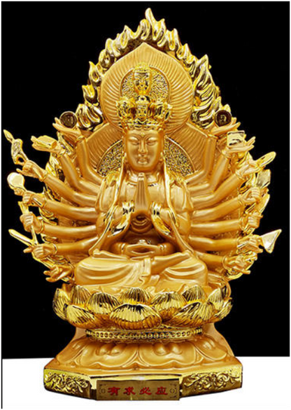 Golden Thousand-Armed Guanyin Buddha Statue