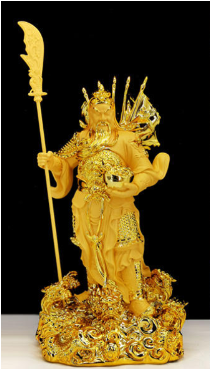 Golden Guan Yu Warrior Statue