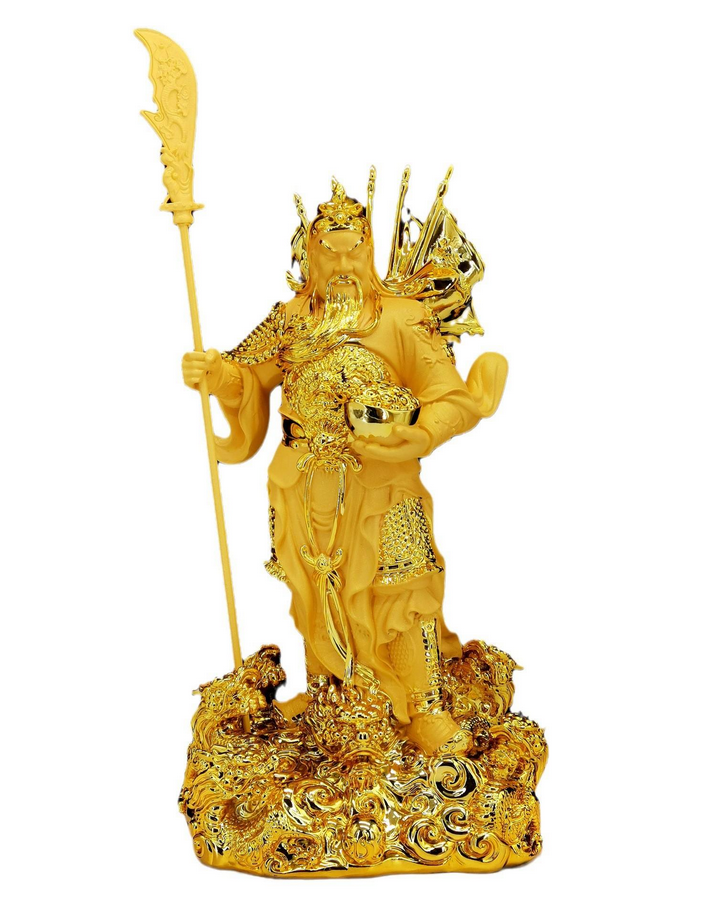 Golden Guan Yu Warrior Statue