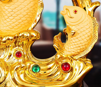 Golden Fortune Fish Statue