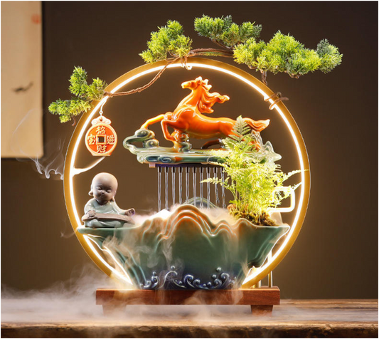 Water Fountain Lucky Horse Decor