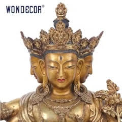 3-Faces Bronze Buddha Statue